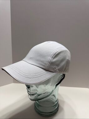 Men’s White Performance Swim Cap with Discreet Emblem